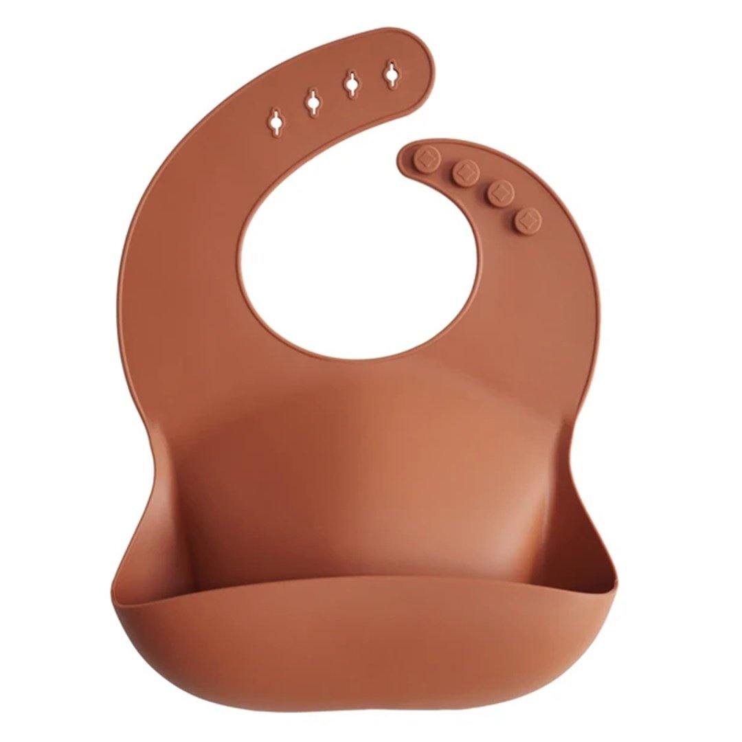 Babador De Silicone Infantil Mushie Clay - Grows with Your Baby