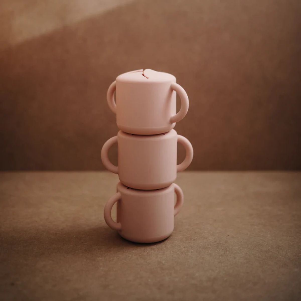 Mushie Snack Cup - Blush - Supports Independent Snacking