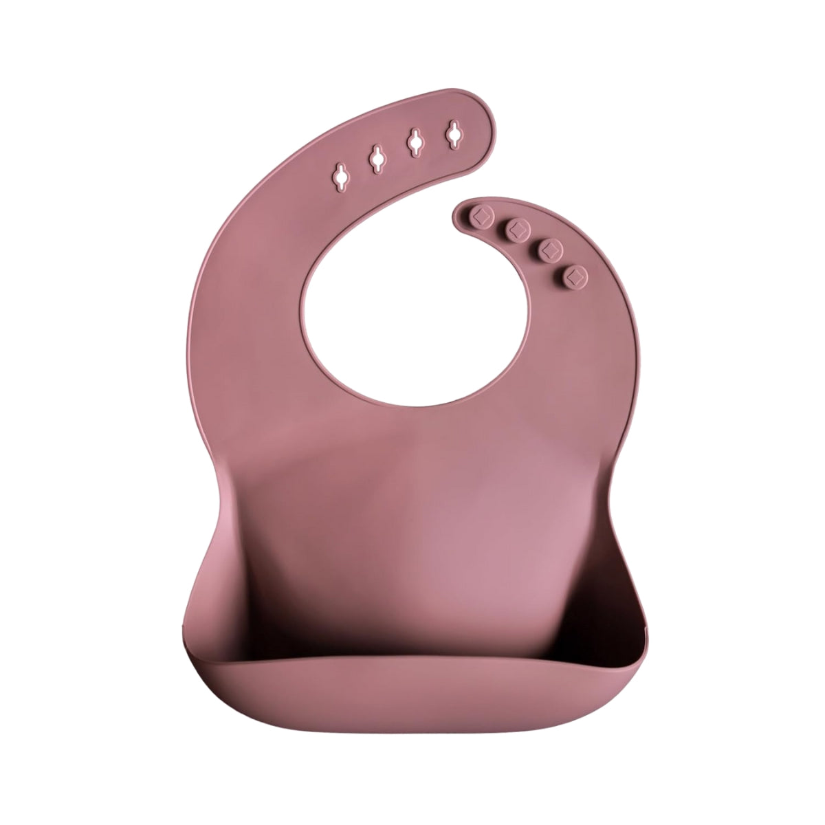 Babador De Silicone Infantil Mushie Dusty Rose - Grows with Your Baby